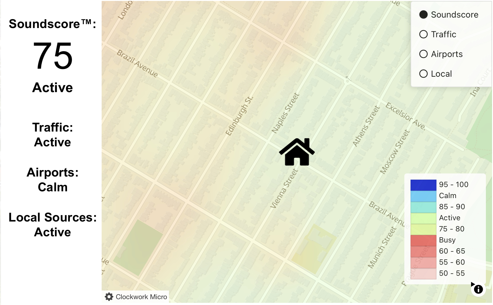 HowLoud Soundscore for this property